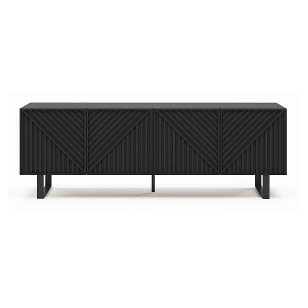 Černý TV stolek 161x55x35 cm Peta – Marckeric