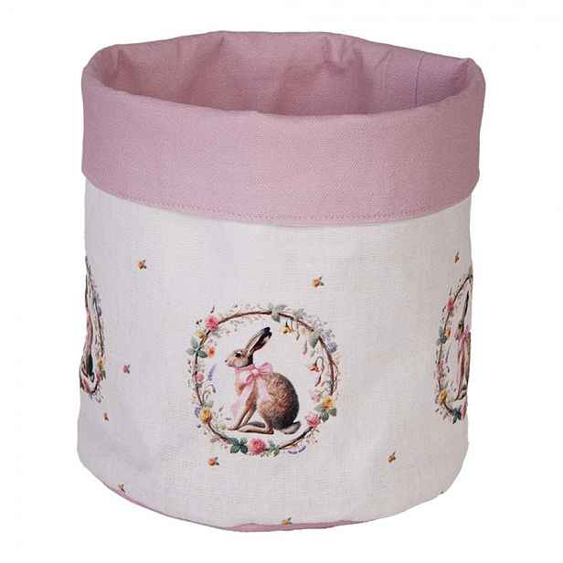 Košík na pečivo zajíc s květy Easter Whispers Collection - Ø 15*16 cm Clayre & Eef