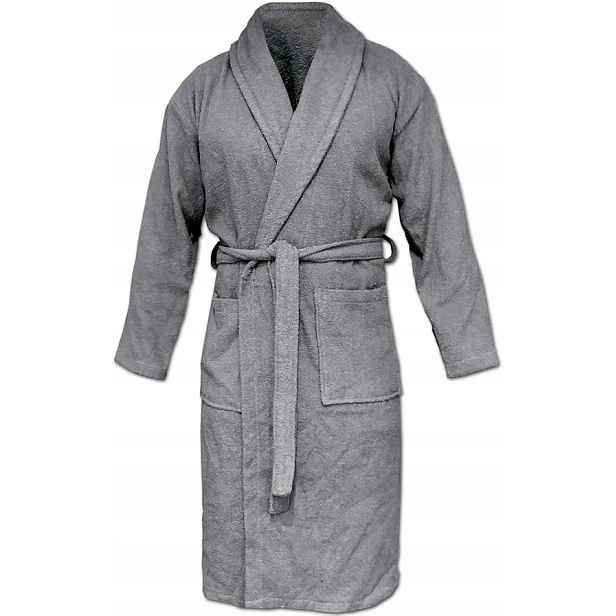 Koupací župan Froté Unisex Bavlněný do sauny Luxusní Šedý M