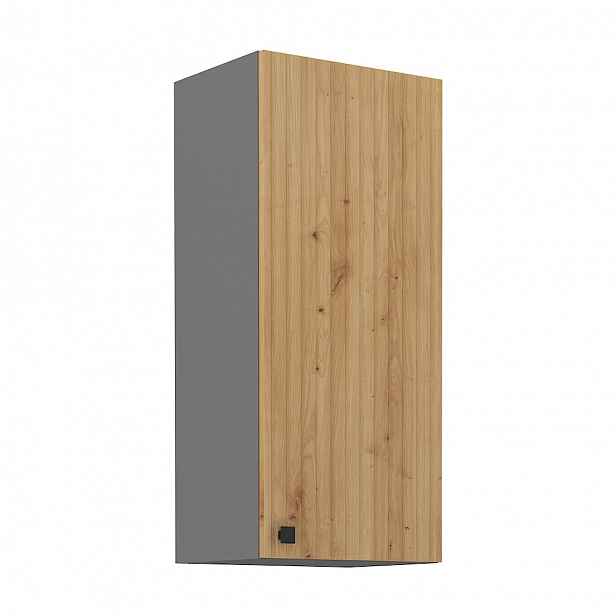 NERITA, skříňka horní 40 G-90 1F, korpus: antracit, dvířka: dub artisan