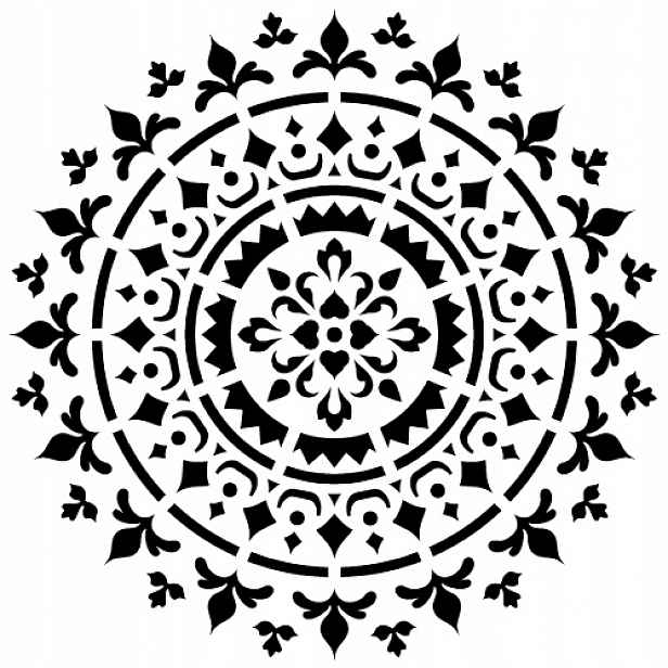 Šablona Na Ozdobné Omítky LuxBud Mandala 9 92x92 cm Moderní