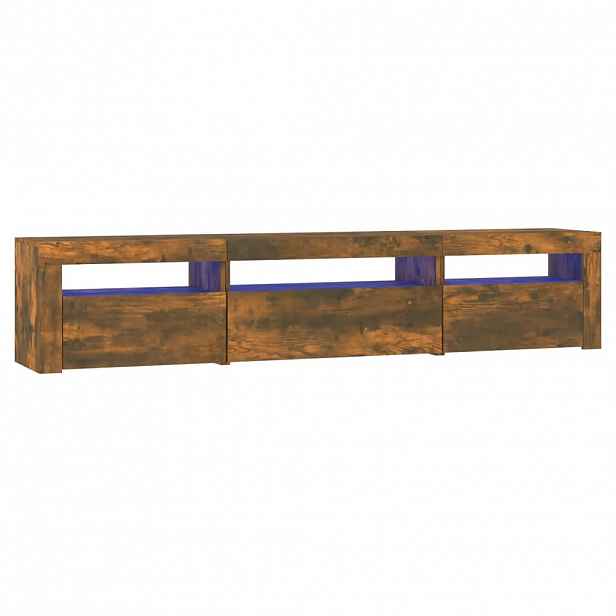 vidaXL TV skříňka s LED osvětlením kouřový dub 195x35x40 cm