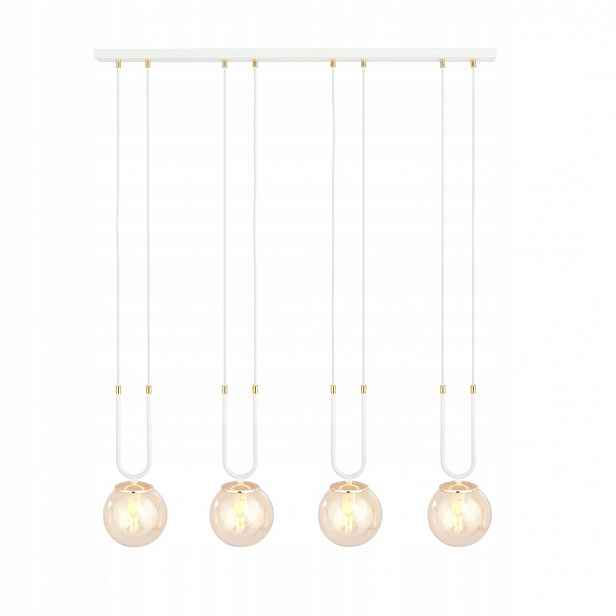 Závěsná lampa Glam 4 bílo-medová, 4x E14, styl glamour