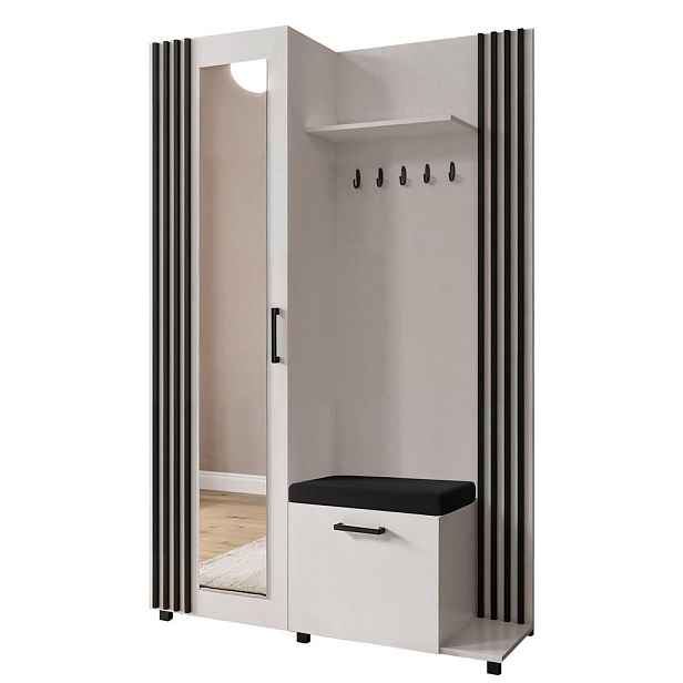 MASSENO MODERNÍ PŘEDSÍŇOVÁ SESTAVA ARMADIO, 137/207/42 cm, bílá
