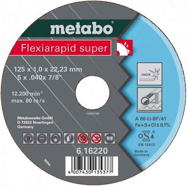 Metabo - Řezný kotouč na nerezovou ocel 125x22,23 mm 616222000