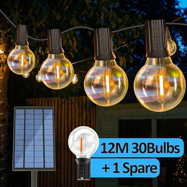 Solární řetěz světel, G40 nerozbitné Led solární 15m (R2)