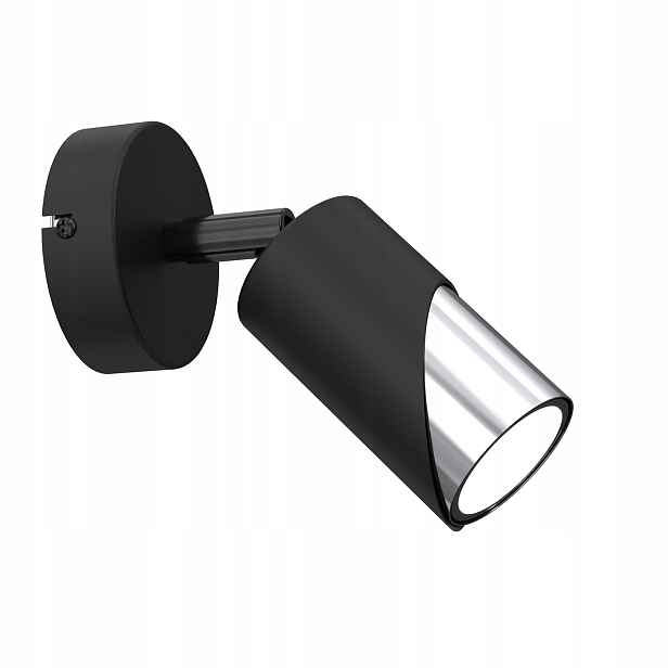 Stropní nástěnná lampa ozdobná, nastavitelná, černý chrom, reflektor Luminex