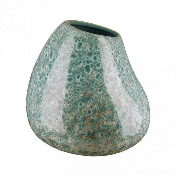 Váza kulatá keramická atyp ORGANIC tyrkysová 19x21cm