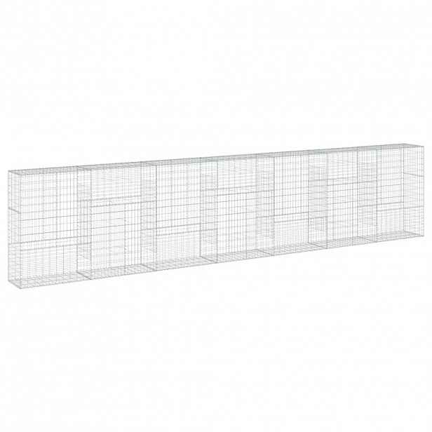 vidaXL Gabionový koš s víkem 700 x 50 x 150 cm pozinkované železo