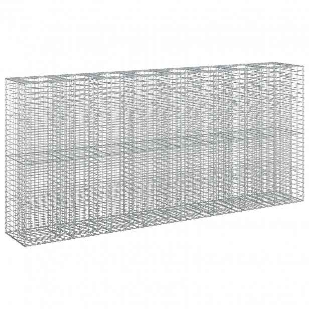 vidaXL Gabionový vyvýšený záhon 4 ks 330 x 50 x 150 cm Stříbrná