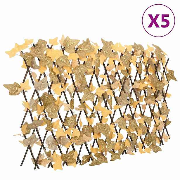 vidaXL Treláže umělé javorové listy roztahovací oranžové 5 ks 180x60cm