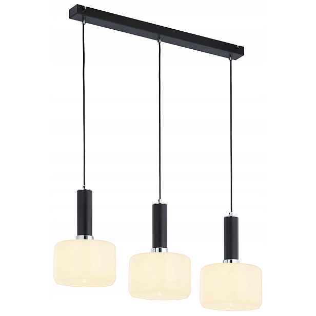 Závěsná lampa Vanes Stříbrná Jantarová Skleněná Stínidla 3xE27 Stropní Svítidlo