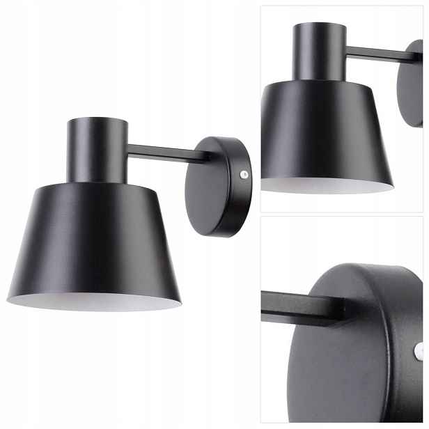 Černá nástěnná lampa Dunka je moderní nad zrcadlo v koupelně Sigma Lighting