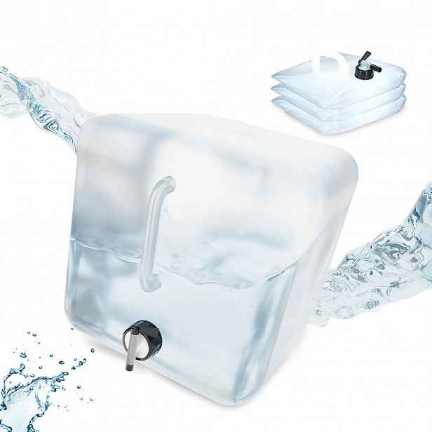 Relaxdays KANYSTR Transparentní černá 4dílný-set skládací 20 l