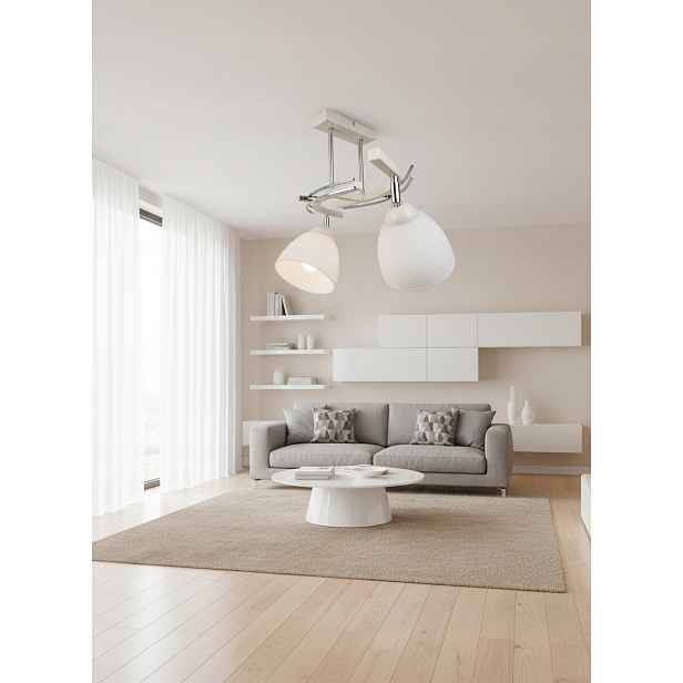 Stropní Svítidlo Lustr Fiona 2 Béžová 2x E27 Euro-lamp Bílá Hladká Stínidlo
