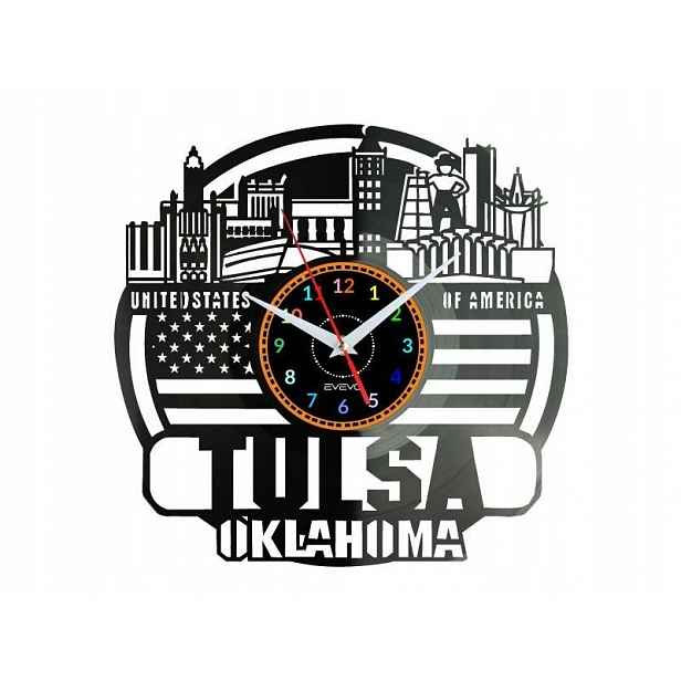 Tulsa Map Nástěnné hodiny Vinylová deska Moderní dekorativní jako Dárek Ur