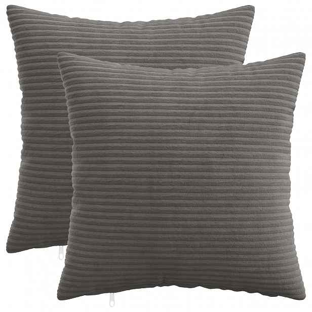 vidaXL Povlak na polštář 2 pcs HEERLEN Tmavě šedá 40 x 40 cm manšestr