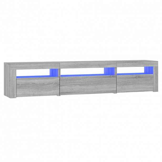 vidaXL TV skříňka s LED osvětlením šedá sonoma 195x35x40 cm