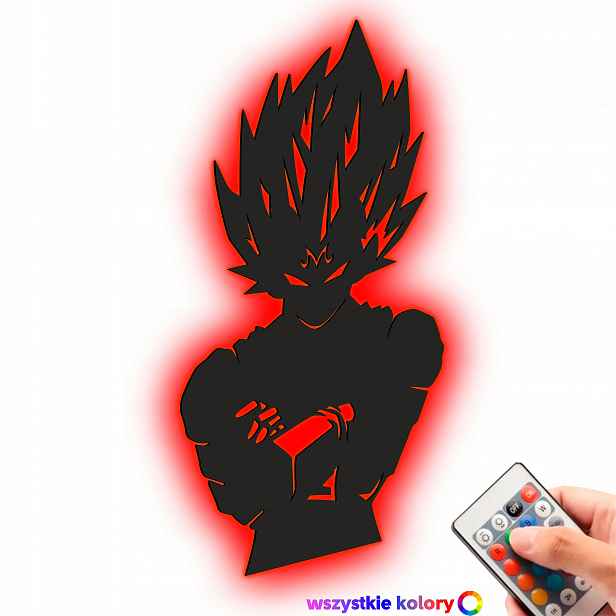 Dřevěný obraz Anime Vegeta Dragonball Nástěnná Dekorace Noční Lampa Led