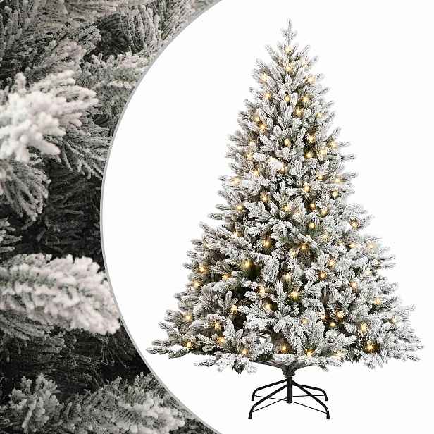 vidaXL Umělý Skládací Vánoční Strom 240 cm 300 LED Teplá bílá