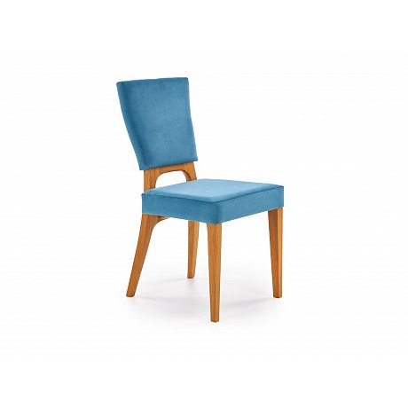 Jídelní židle WENANTY, modrá/dub medový