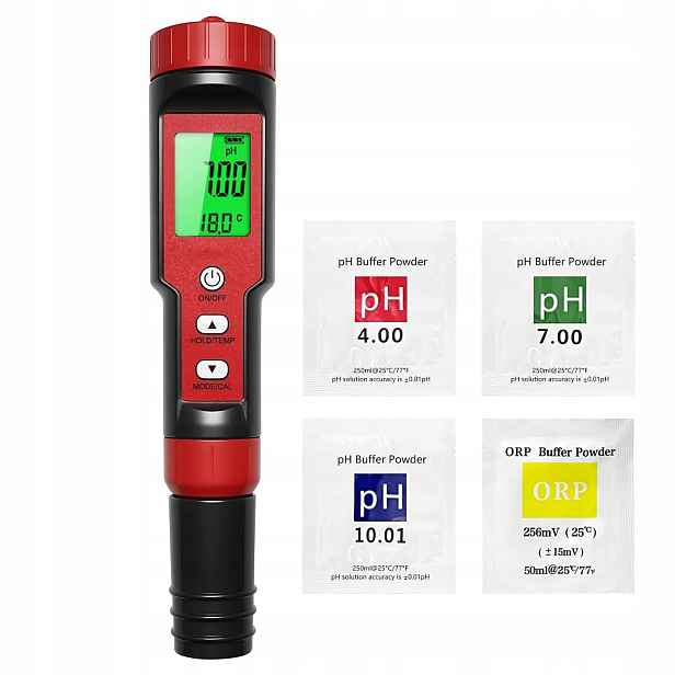 Měřič pH a chlóru 7 v 1, měřič pH, obsahu chlorových solí, Orp, Tds, Ec