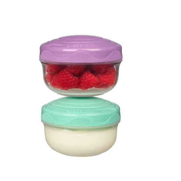 SISTEMA Mini 2 krabičky na svačinu, 2 x 210ml SISTEMA, mix barev