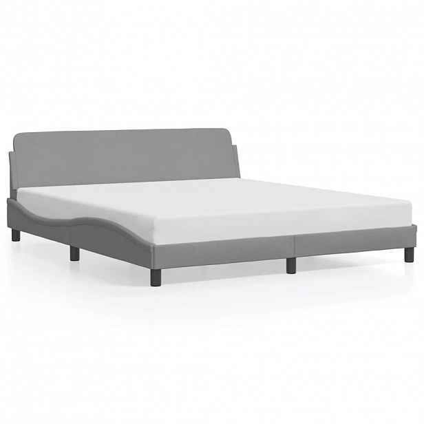 vidaXL Rám postele Dover světle šedý 180x200 cm látkový