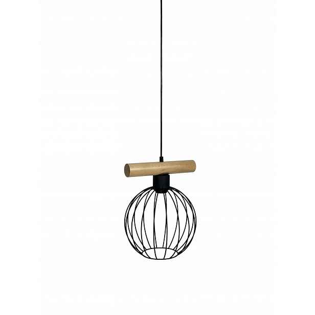 Závěsná Lampa Lustr Kora 1 Černá/sara Dřevo Loft Euro-lamp Výrobce