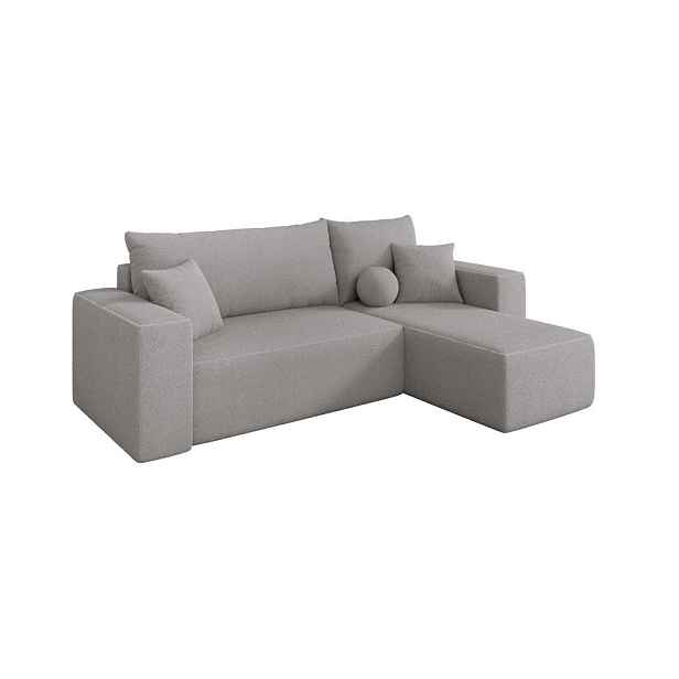 ALTDECOR ROHOVÁ SEDAČKA s funkcí spaní, otoman vpravo SENO-L 249x139x85 světle šedá bouclé