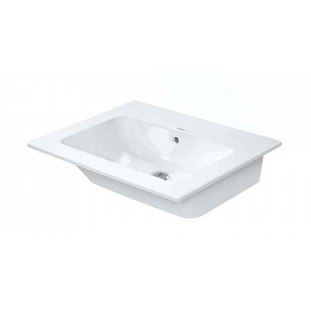 Duravit ME by Starck - Umyvadlo 63x49 cm, s přepadem, bez otvoru pro baterii, DuraShield, matná bílá 233663AC60