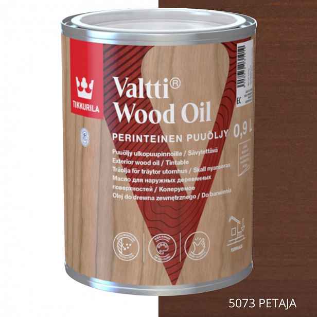Tikkurila Valtti Wood Oil Olej Na Dřevo 0,9 L Barva 5073 Petaja