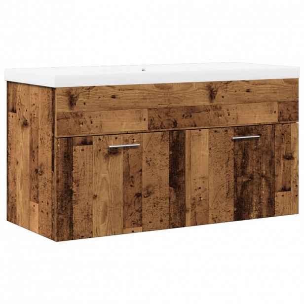 vidaXL Koupelnová skříňka se zápustným umyvadlem old wood