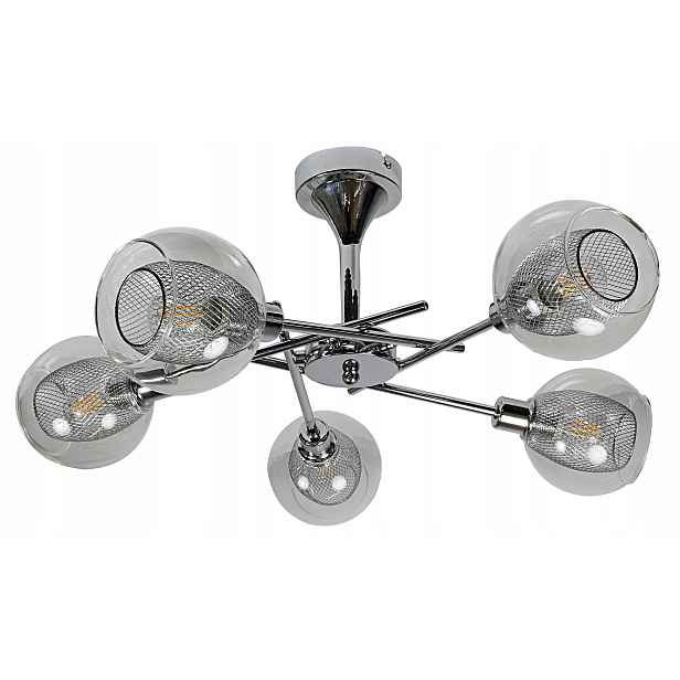 Závěsné svítidlo chrom 5X40W E14 Ozzo Candellux
