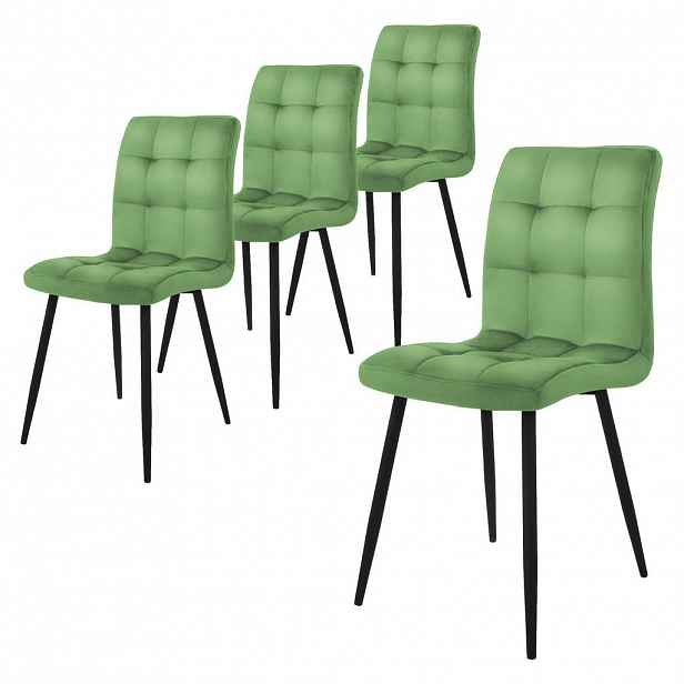 ML-DESIGN JÍDELNÍ ŽIDLE, SADA 4 KS, šalvějový samet
