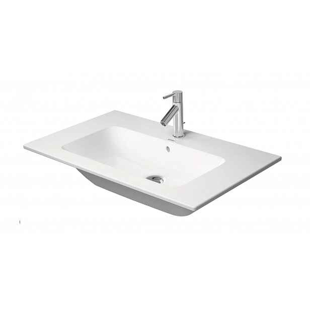Duravit ME by Starck - Umyvadlo 83x49 cm, s přepadem, otvor pro baterii, DuraShield, bílá 233683AA00