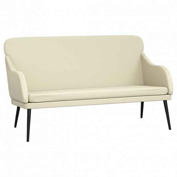 vidaXL Lavice krémová 110 x 76 x 80 cm umělá kůže