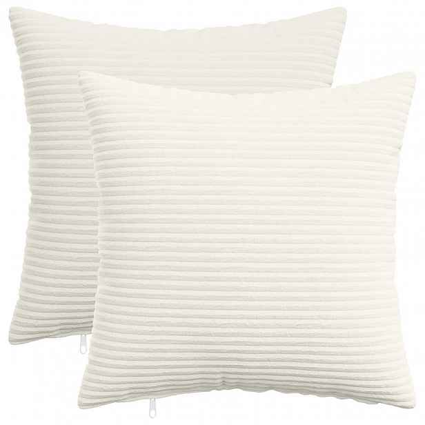 vidaXL Povlak na polštář 2 pcs HEERLEN Krémová 40 x 40 cm manšestr