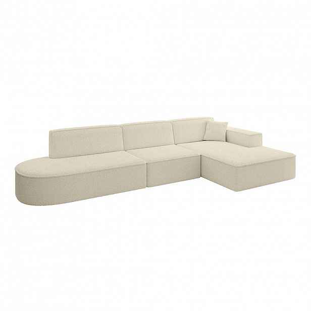 ALTDECOR ROHOVÁ SEDACÍ SOUPRAVA s otomanem vpravo IREA-L2-v4 – 327 × 165 × 77 cm, béžová