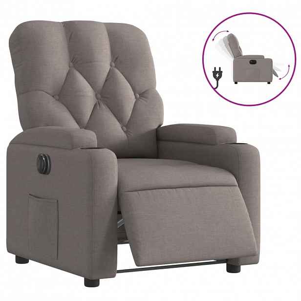 vidaXL Elektrické polohovací křeslo taupe textil