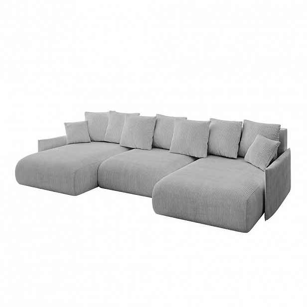 ALTDECOR SEDACÍ SOUPRAVA s funkcí lůžka a úložným prostorem pod postelí ONESK-U-v1 317x177x72 šedá manšestrová látka