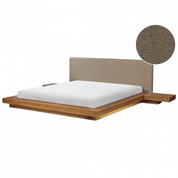 Beliani POSTEL s LED 180/200 cm MDF deska Světle hnědá Zen