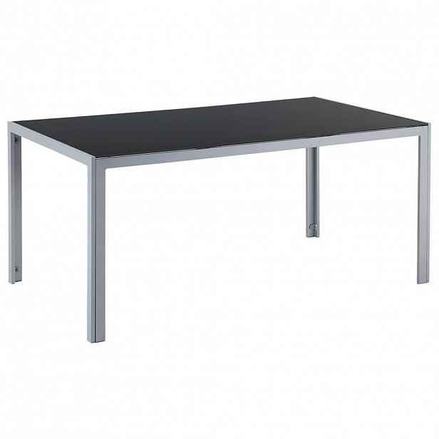 Beliani ZAHRADNÍ STŮL Sklo černý 160/90 cm Catania