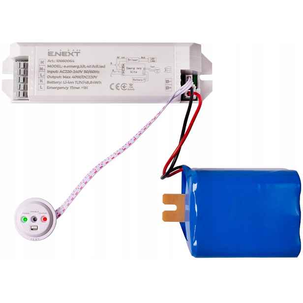 Sada pro nouzové napájení Led osvětlení, 40 W, 1 hodina provozu
