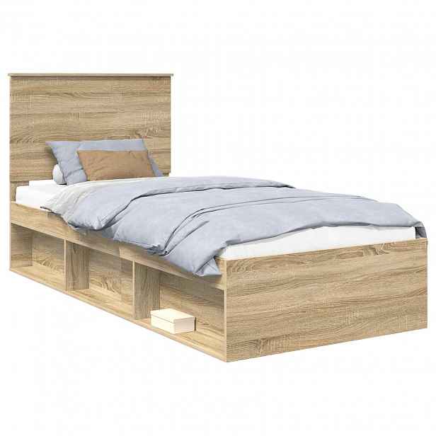 vidaXL Rám postele s čelo Sonoma 90 x 190 cm Masivní borové dřevo