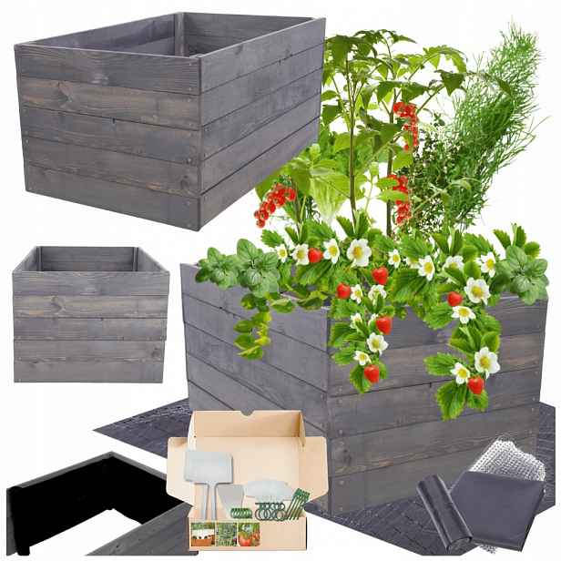 Vyvýšený záhon zeleninová zahrada box pařeniště květináč impregnace 45x80x80