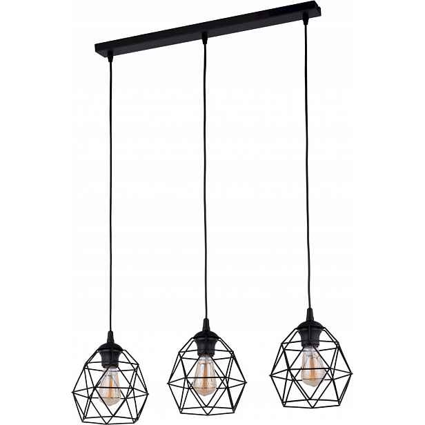 Závěsná stropní kovová lampa Galaxy Černá 3xE27 moderní do obývacího pokoje Loft