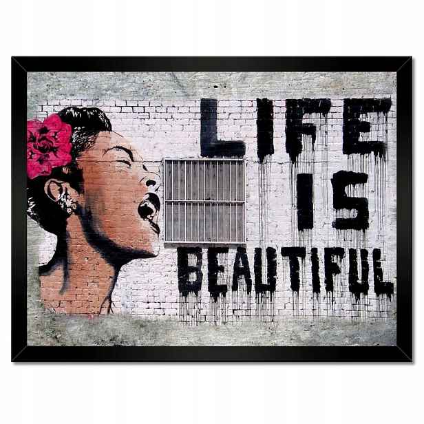 Plakáty v rámu 40x30 Life is Beautiful Banksy