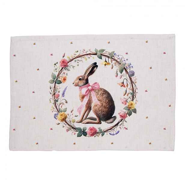 6ks prostírání zajíc s květy Easter Whispers Collection - 48*35 cm Clayre & Eef