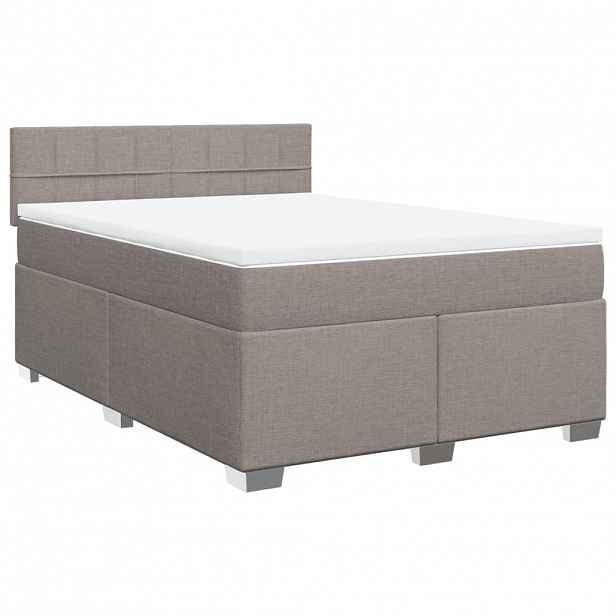 vidaXL Box spring postel s matrací taupe 140x200 cm textil